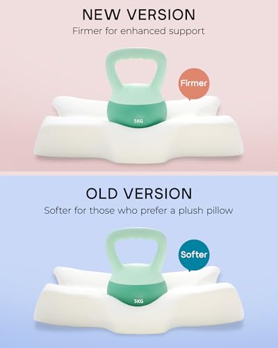 Elviros Cervical Memory Foam Pillows for Neck and Shoulder Pain, Neck Pillow for Sleeping, Side Sleeper Pillows for Adults, Ergonomic Orthopedic Sleeping for Back and Stomach Sleepers (Medium Firm)