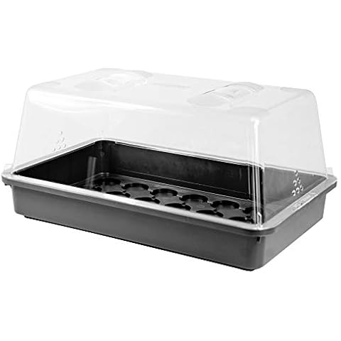 mgc24 Zimmergewächshaus Greenhouse - Anzuchtschale mit Deckel und Belüftung - Schwarz Cover