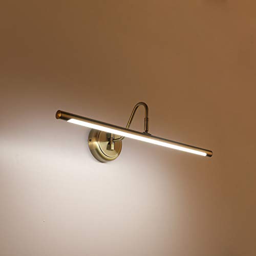 Ecobrt Modern Led Picture Light Fixtures Full Metal Artwork Display Lighting Fixture,24.4" Inch 14Watt, Plug In Play & Hardwire Connection, Cri80+, Single Swing Arm, 560Lm, Bronze Finish #TOP4