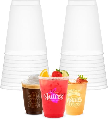 Concession Essentials 12oz Frost Flex Plastic Cups Shatterproof Reusable Drinkware for Parties Weddings & Events 50 Pack