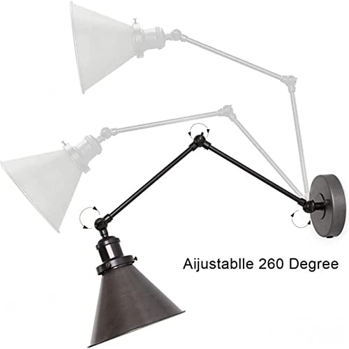 Lampe murale moderne en métal avec bras orientable et prise murale - 5