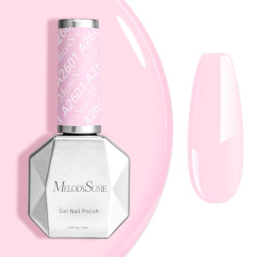 Image of MelodySusie 15ML Milky Pink Gel Nail Polish, Nails Soak Off UV LED Creamy Pink Gel Polish Gift for Women Nail Art Manicure Salon DIY Nail Design Decoration at Home-A2601