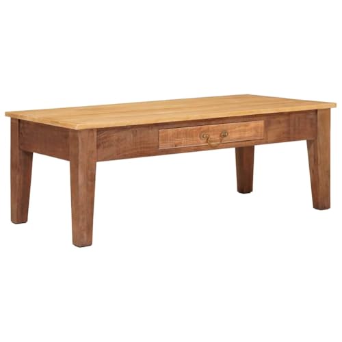 Table basse avec tiroir en bois de mangue pour ranger et organiser le salon - 2
