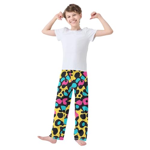 Boys' Pants Colorful Leopard Print Cheetah Spot Long Bottoms Jogger Pants Elastic Waist Trousers with Pockets S-XL2