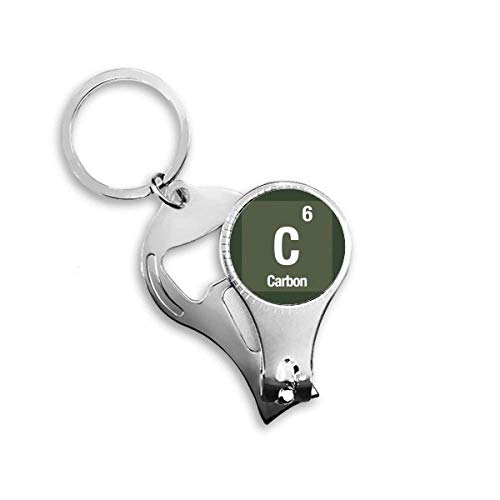 C Carbon Chemical Element Science Nail Nipper Ring Key Chain Bottle Opener Clipper