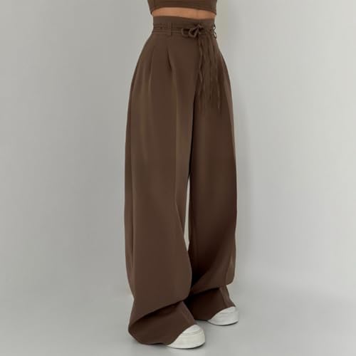 Womens Palazzo Pants Wide Leg High Waist Flowy Casual Loose Comfy Work Dress Pants Baggy Trousers with Pockets3