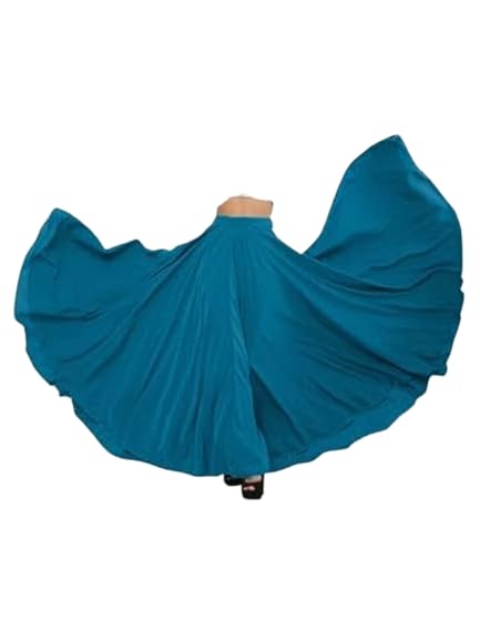 Image of JYESHTA Women's American Crepe Flared A Line Stitched Long Skirt with 12 Mtr Flare 40 in Height | Skirts for Women Long Length | Long Skirts for Girls