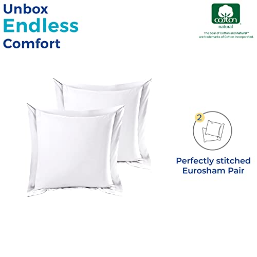Thread-Spread-100-Egyptian-Cotton-European-Pillow-Shams-Set-of-2-with-Envelope-Closure-1000-Thread-Count-White-Euro-Pillow-Sham-Silky-Soft-Breathable-Cooling-Pillow-Sham-26-x-26 Thread Spread 100 Egyptian Cotton European Pillow Shams Set of 2 with Envelope Closure 1000 Thread Count White Euro Pillow Sham Silky Soft Breathable Cooling Pillow Sham 26 x 26