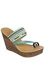 bellevue 40 Importiert Forever Bellevue-4 Damen-Sandalen mit Keilabsatz, Grn (olivgrün), 36.5 EU