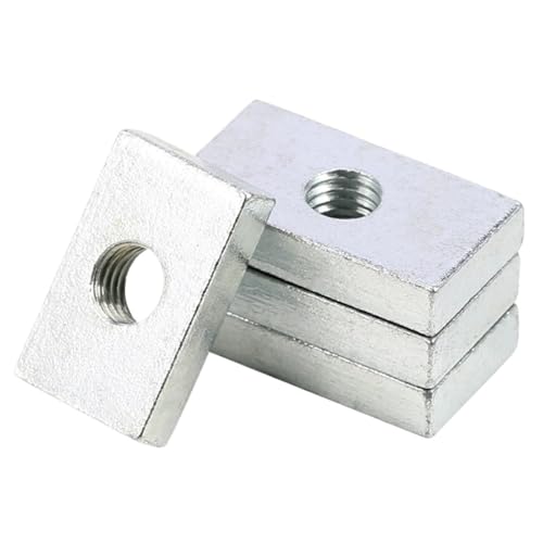 ELILANEY Écrous carrés M3 M4 M5 M6 M8 en acier au carbone zingué, bloc coulissant rectangulaire, accessoire profilé en aluminium, 10 pièces fixation support(M5x20x12x4mm)