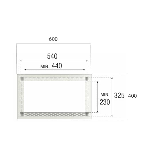 Gresinex Universalrahmen für Mikrowelle, 60 x 40 cm, Montage am Küchenschrank mit Kit im Lieferumfang enthalten, hitzebeständig, verschiedene Farben, einfache Installation (weiß)
