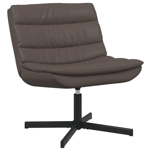 Siège ergonomique pivotant marron en similicuir brillant pour un confort de bureau optimal