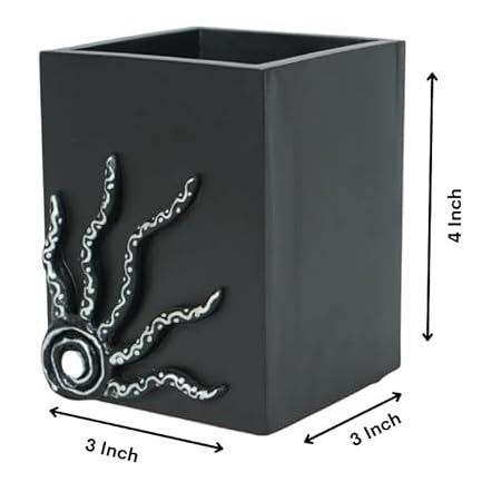 Image of Decorative Embossed Design Pencil and Pen Stand | Desk Organizer for Stationery Storage | Suitable for Office Desk, Study Table, Home and Workspace Use (Design 5)