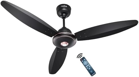 ACTIVA Gracia 1200mm Ceiling Fan, 3 Wider Blade, BLDC 28 Watt Motor Fan with LED Light, Energy Saving, Full Remote Control, Reversible Mode and Timer, 4 Years Warranty - Smoke Brown