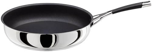Stellar Flow 28cm Non Stick Frying Pan, Pancake Pan & Stainless Steel Frying Pan for Induction Hob, Oven Safe Cookware