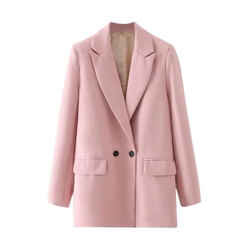 Blazer tendance pour femme coupe tailleur vintage manteau manches longues Pnnrk L