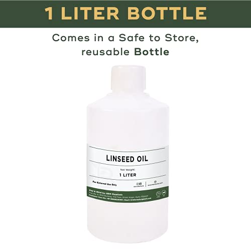 Image of Linseed Essential Oil - Therapeutic & Cosmetic Grade - 1 Litre For Aromatherapy, Diffuser, Soap Making, Cosmetic Making, Lotions, Creams, Diy Personal Care For Face, Hair, Skin & Body