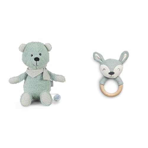 Sterntaler Spieluhr Baylee, Integriertes Spielwerk, Größe: 27 cm, Grün & Jollein Holz Beißring Baby Deer Ash Green - Hirsch - Holzspielzeug