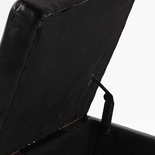 Repose-Pieds Tabouret de Rangement en Simili Cuir Marron