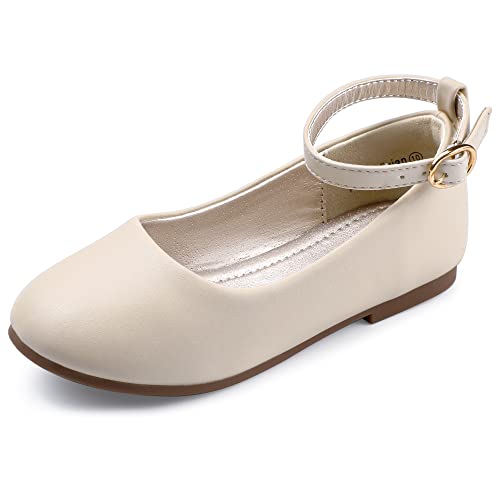 PANDANINJIA Girls Dress Shoes, Girls Flats Mary Jane Princess Shoes Wedding Party School Flower Ballet Shoes for Girls Kids Toddler