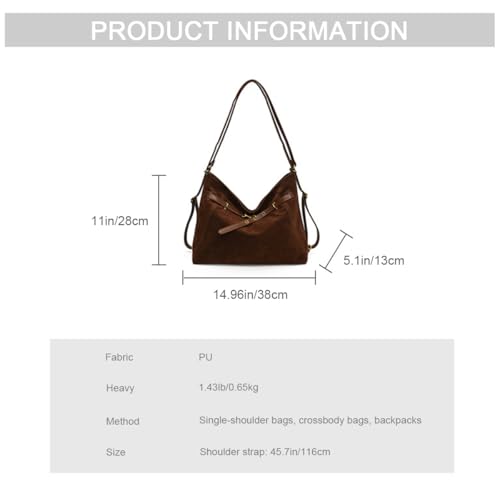 Bolso Tote de gamuza para mujer, convertible mochila miniatura 4
