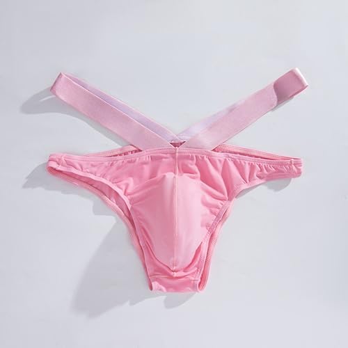 Men's Thong Underwear Sexy Men's Ice Silk Thong Bikini Low Rise Soft Underwear4