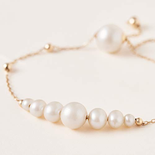 Ross-Simons 4-9.5Mm Cultured Pearl Bolo Bracelet In 14Kt Yellow Gold #TOP7