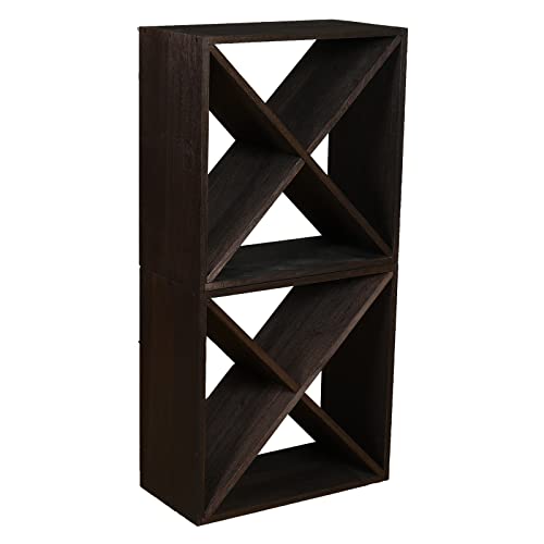 Soporte para botellas de vino en madera negra miniatura 2