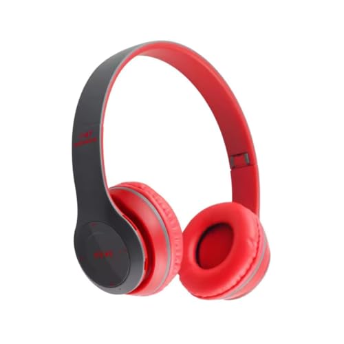 Image of icall P47 Wireless Bluetooth Over Ear Headphones with Mic (Red)