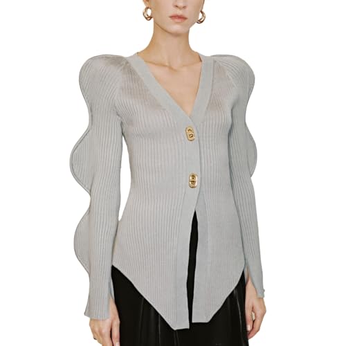 URBAN REVIVO Women's Knit Cardigan Sweaters Long Sleeve Button Down Open Front Casual Outwear Trendy 2025