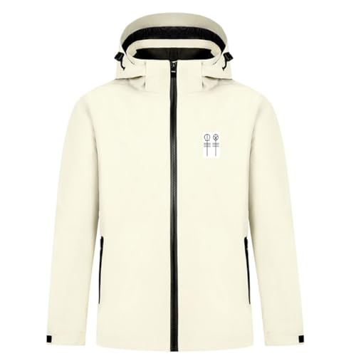 QATOBI Chaqueta Impermeable Mujer 21 Pilo-ts, Chaqueta Cortaviento con Capucha, Ideal para el Aire Libre Campamento Pesca(Beige,XL)