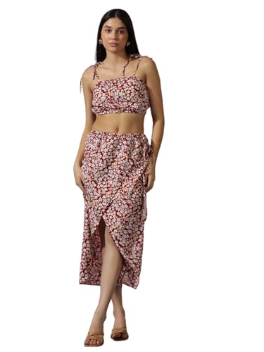 Image of KOTTY Women Cotton Blend Solid Co-Ord And Dress Set
