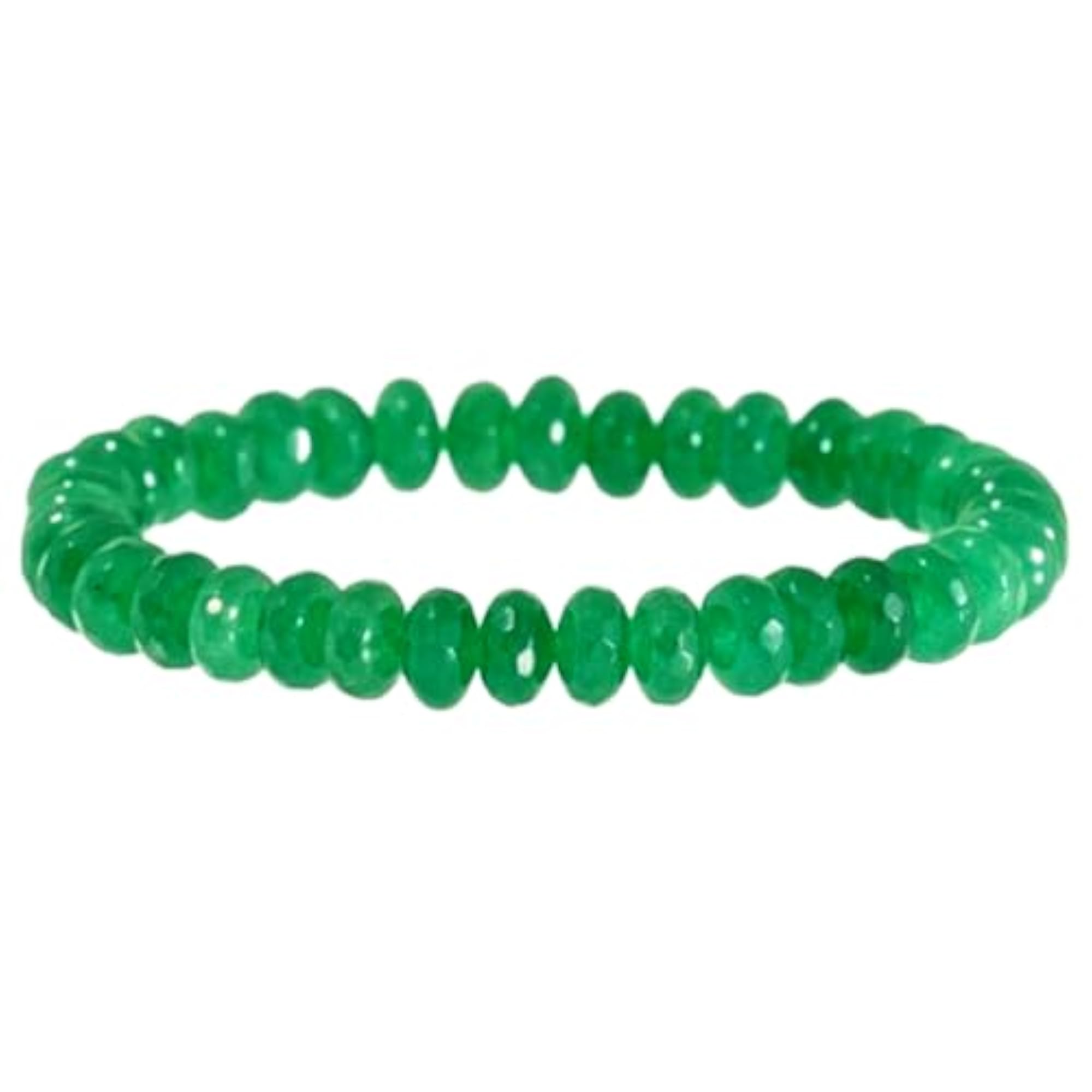 Unisex Natural Emerald Bead Stretchable Bracelet