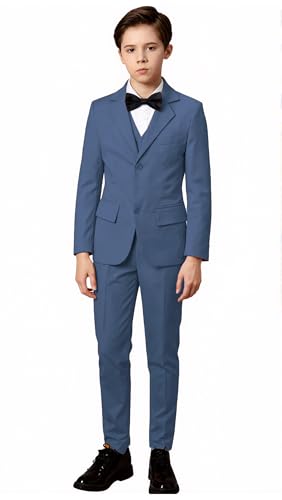 Image of Toddler Suits Slim Fit Suit for Boys,Formal Tuxedo Ring Bearer Outfit Kids Dress Clothes for Wedding,Adjustable Waist