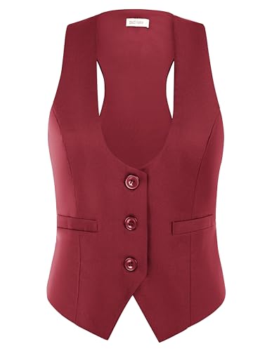 Image of GRACE KARIN Women's Suit Vest Top, Dressy Casual Sleeveless Button Waistcoat, Fromal Steampunk Blazer for Work Office