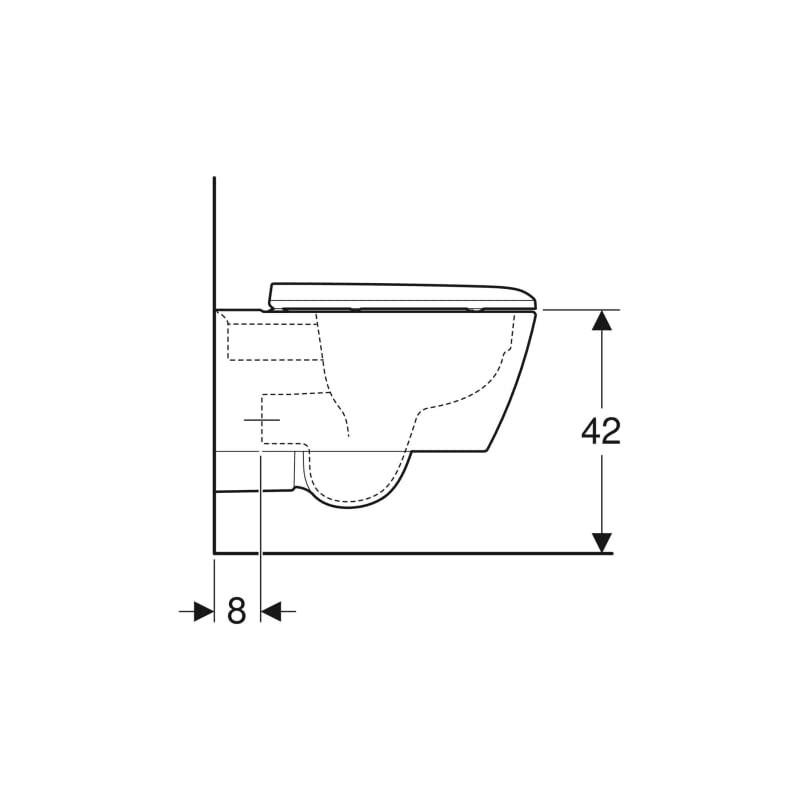 Geberit – Inodoro colgante con tapa – WC suspendido rimfree sin brida ICON SQUARE carenado con tapa de freno de caída – Geberit