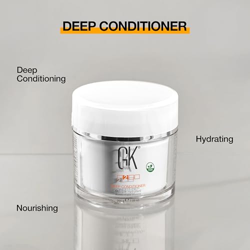 GK HAIR Global Keratin Deep Conditioner Masque Pack of 2 (7.05 Fl Oz/200 g) Intense Hydrating Repair Treatment Mask for Dry Damaged Color Treated Frizzy Hair Restoration Formula with JOJOBA Seed Oils