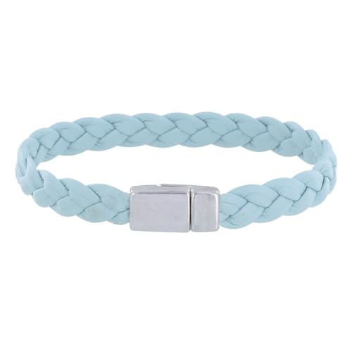 Bracelet mixte tresse en cuir bleu ciel idée cadeau idéale anniversaire et fête