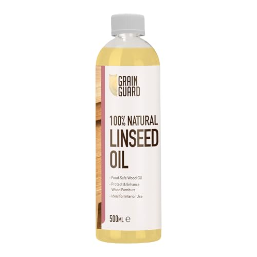 GLEAN GUARD Aceite de Linaza para Madera | 500ml | 100% Puro y Natural | Aceite para Madera Seguro para Alimentos | Protege y Realza Muebles de Madera | Perfecto para Sellar y Preservar | Uso Interior