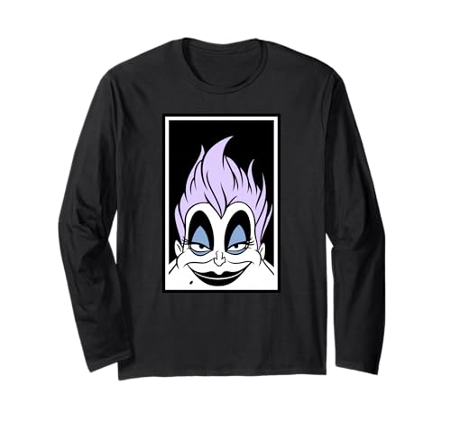 T-shirt Disney Little Mermaid Twisted Ursula manches longues vêtement coton graphique noir