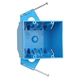 XIUTE 1Pcs Nail On 2 Gang Electrical Outlet Boxes Plastic New Work Standard Blue Switch/Outlet Wall Electrical Box 32 Cubic, ETL Certified