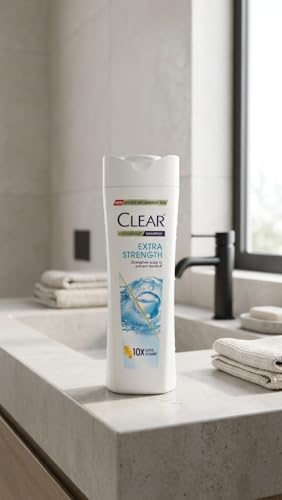 Image of Clear Anti-Dandruff Shampoo Extra Strength with 10X Super Vitamins, Scalp Strengthening Formula to Prevent Dandruff, Deep Clean & Fresh Hair for Men & Women, 300 ml
