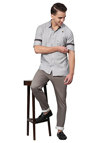 Image of Nirmla Fashion Men's Solid Regular Fit Full Sleeve Cotton Casual Shirt