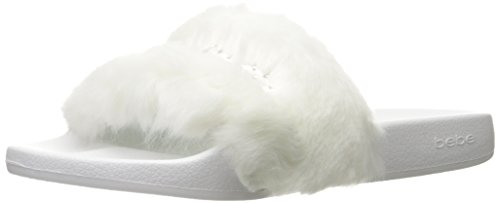 Bebe Women's Furiosa Slide Sandal, White 12E, 9 M US