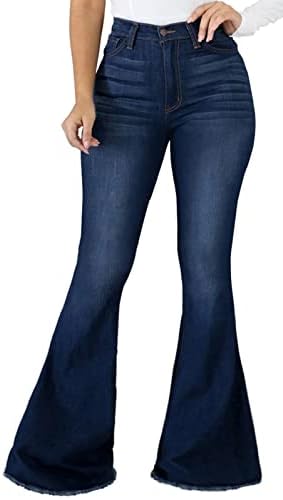 CuteCherry Ripped Skinny Bell Bottom Jeans for Women Classic Flared Jean Bell Bottom Pants
