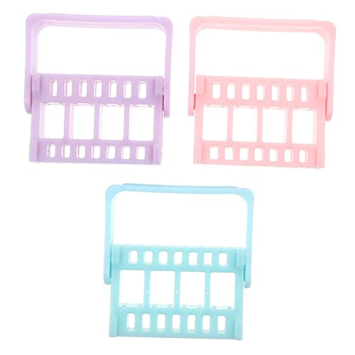 3pezzi Per Punte Per Manicure Organizer Per Accessori Nail Art Colori Vivaci Blu Rosa