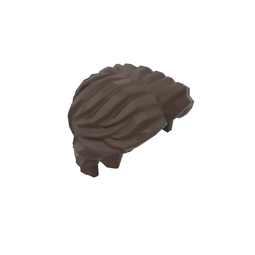 Gobricks Hairstyle Short Wavy Hair 10PCS Compatible with Lego 26139 GDS-90139 Classic Bulk MOC Color:Dark Brown 308