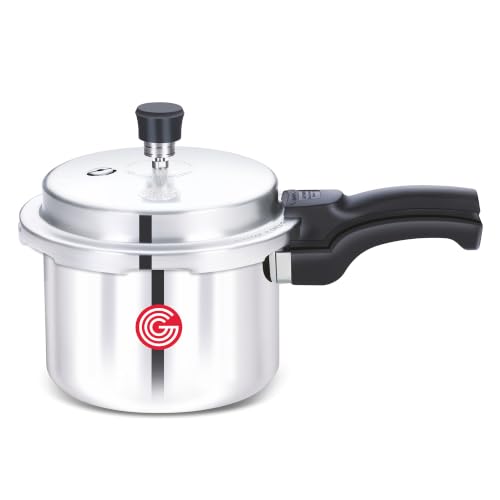 Image of Globe Meta Cook 2 Litre Aluminium Outer Lid Induction Base Pressure Cooker (Silver) | BIS & ISI Certified | 6 Years Warranty