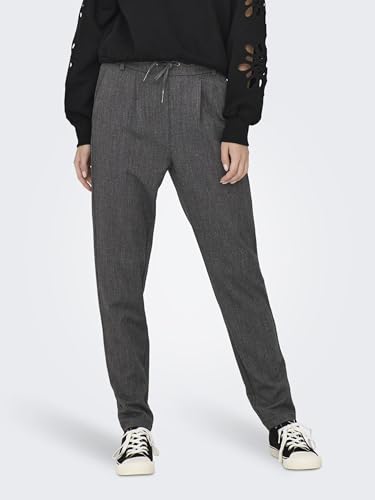 Only Pantaloni Classici Femminili Onlpoptrash-Elise Vita Media Taglio Normale Pantaloni Classici, Grigio Scuro MéLange, (Xs) W X 32L - 9