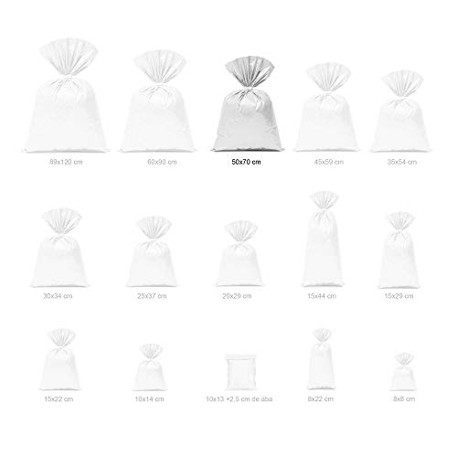 Saco Para Presente Cromus Embalagens com Acabamento Metalizado na Cor Prata 50x70 cm, Pacote com 25